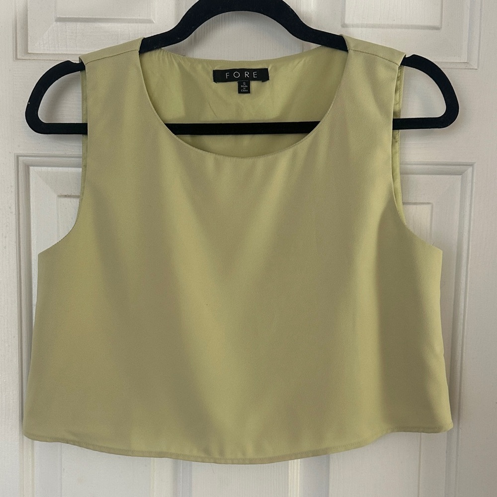 FORE brand light green crop top small